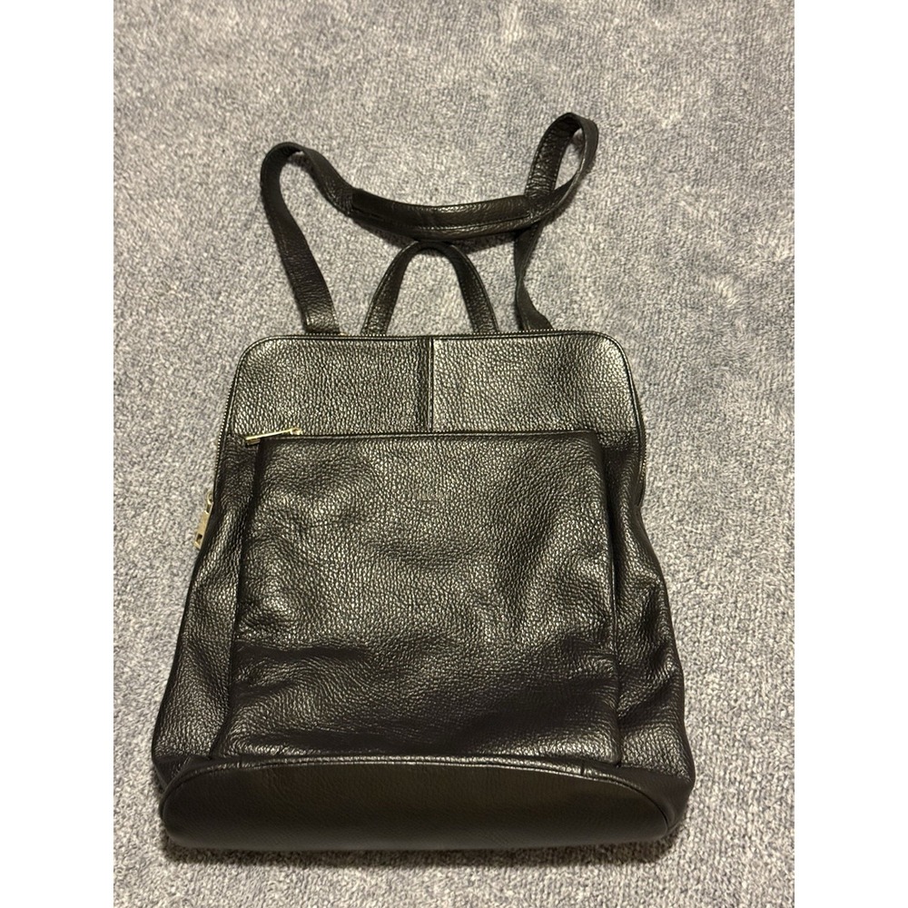 Borse in Pelle Leather Pebble Black Backpack EUC